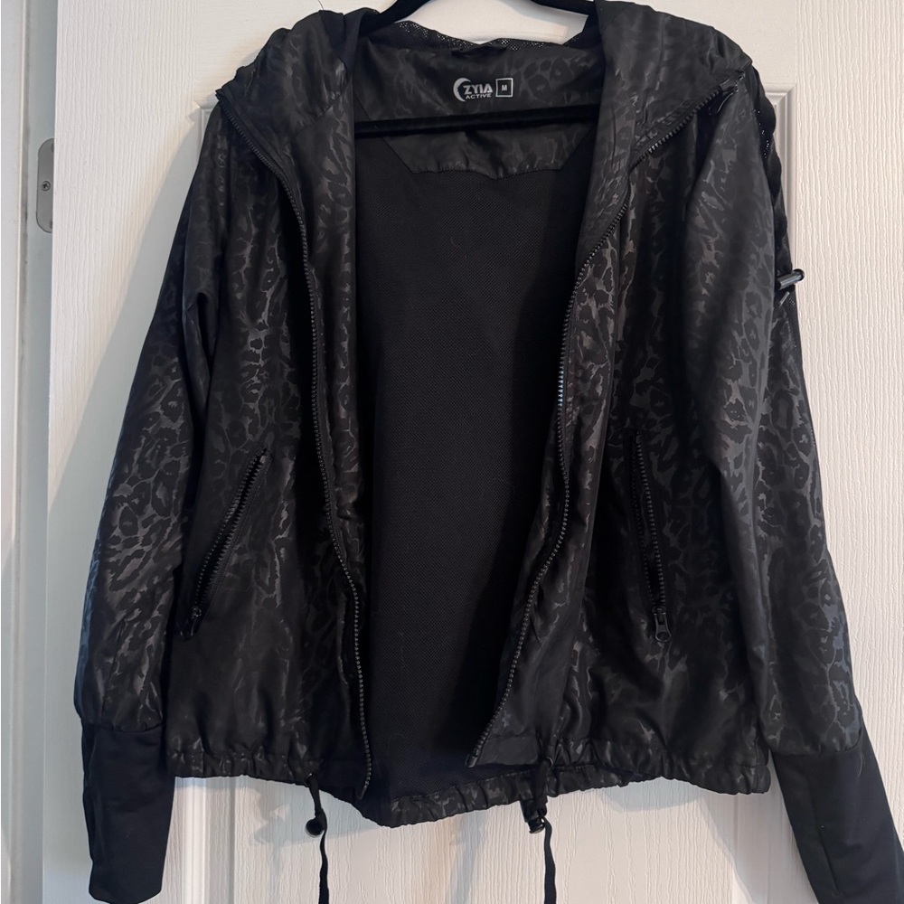 Zyia cheetah print windbreaker jacket